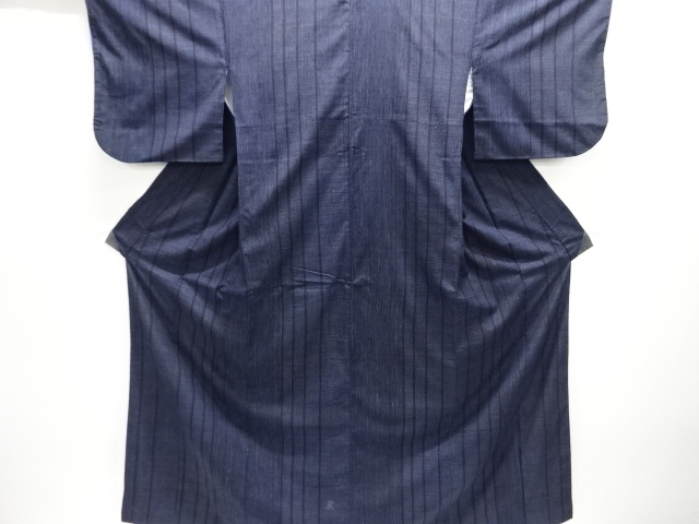 JAPANESE KIMONO / ANTIQUE KIMONO / YUKI TSUMUGI / WOVEN STRIPE / INTANGIBLE CULTURAL HERITAGE